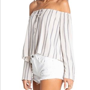 Billabong Light It Up Off The Shoulder Top Size S